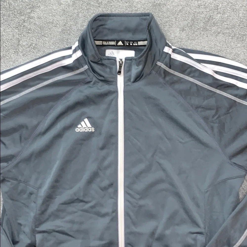 ADIDAS Track Jacket Grey & White Full Zip